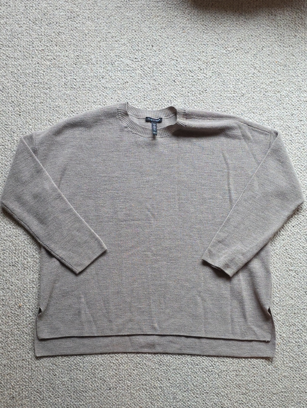 Eileen Fisher 100% Extra Fine Merino Wool Italian Yarn M Oversized sweater